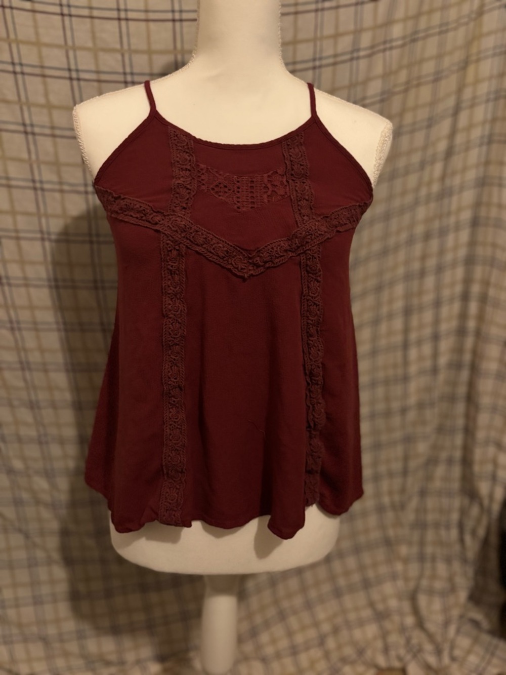 Mossimo Supply Co. Burgundy Lace-Trim Camisole
